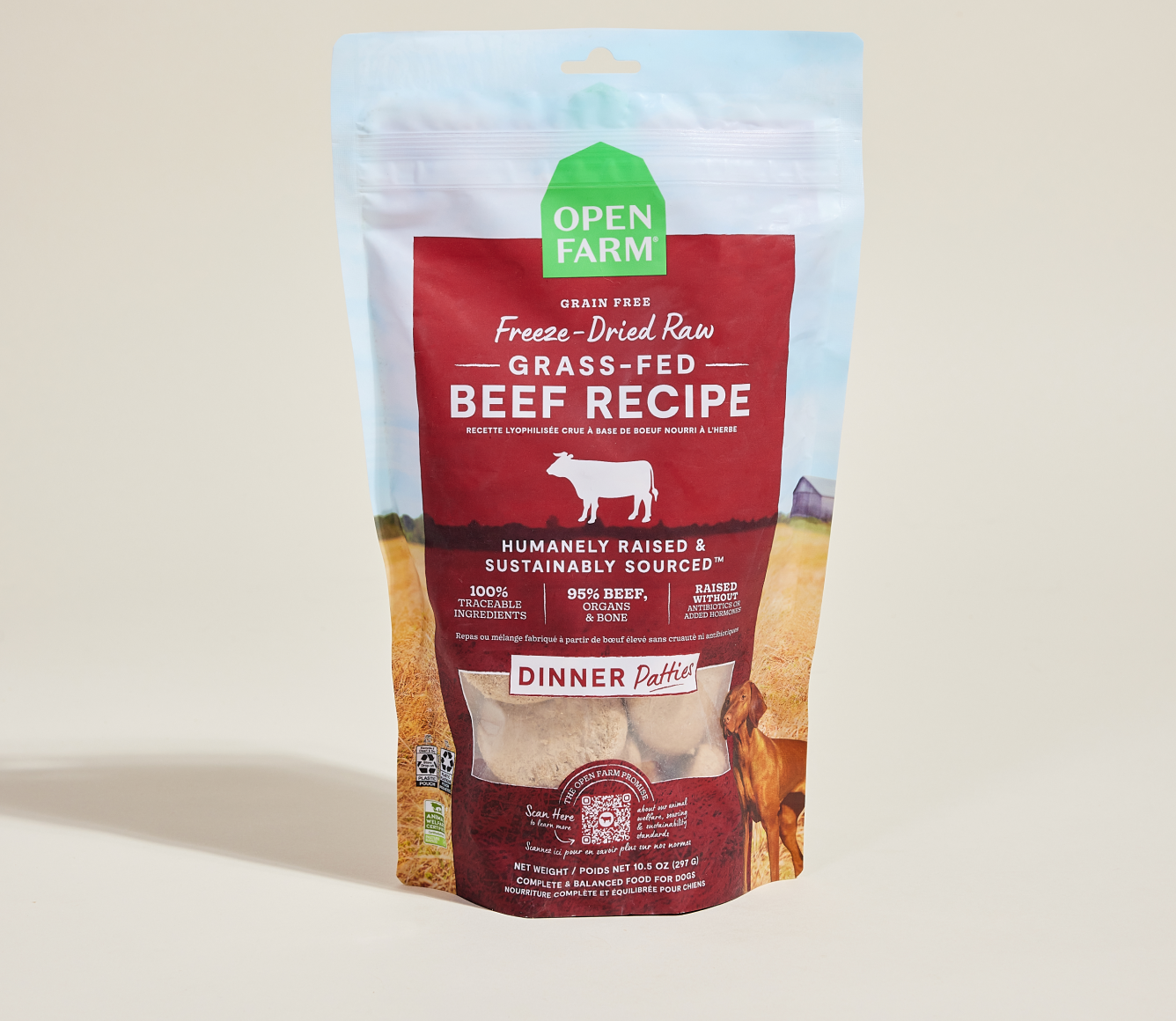 Beef Freeze Dried Raw Patties for Dogs Proudly Canadian Dog Food