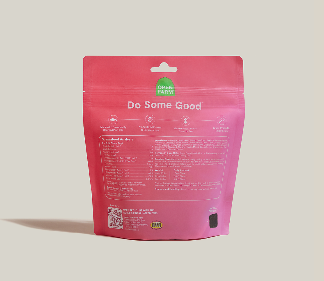 Skin & Coat Supplement Chews for Dogs