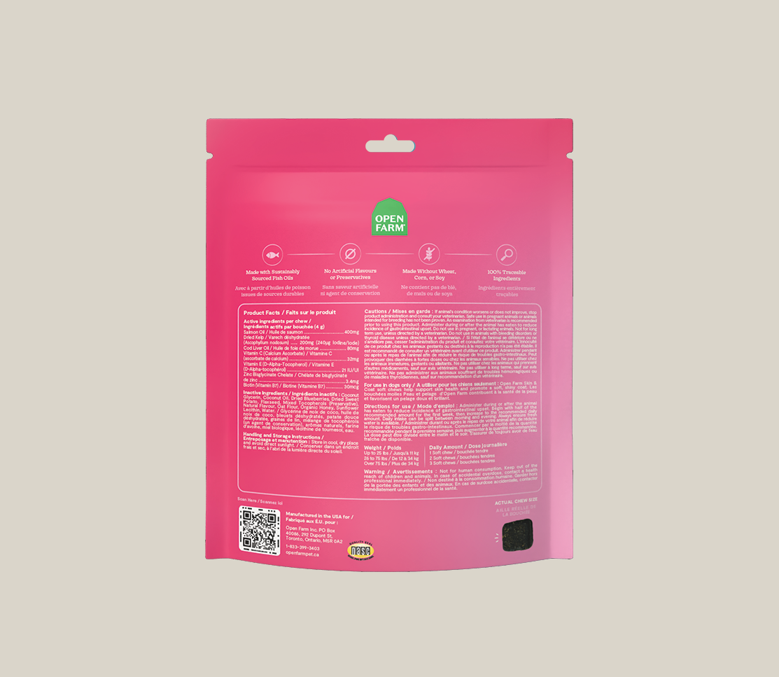Skin & Coat Supplement Chews for Dogs