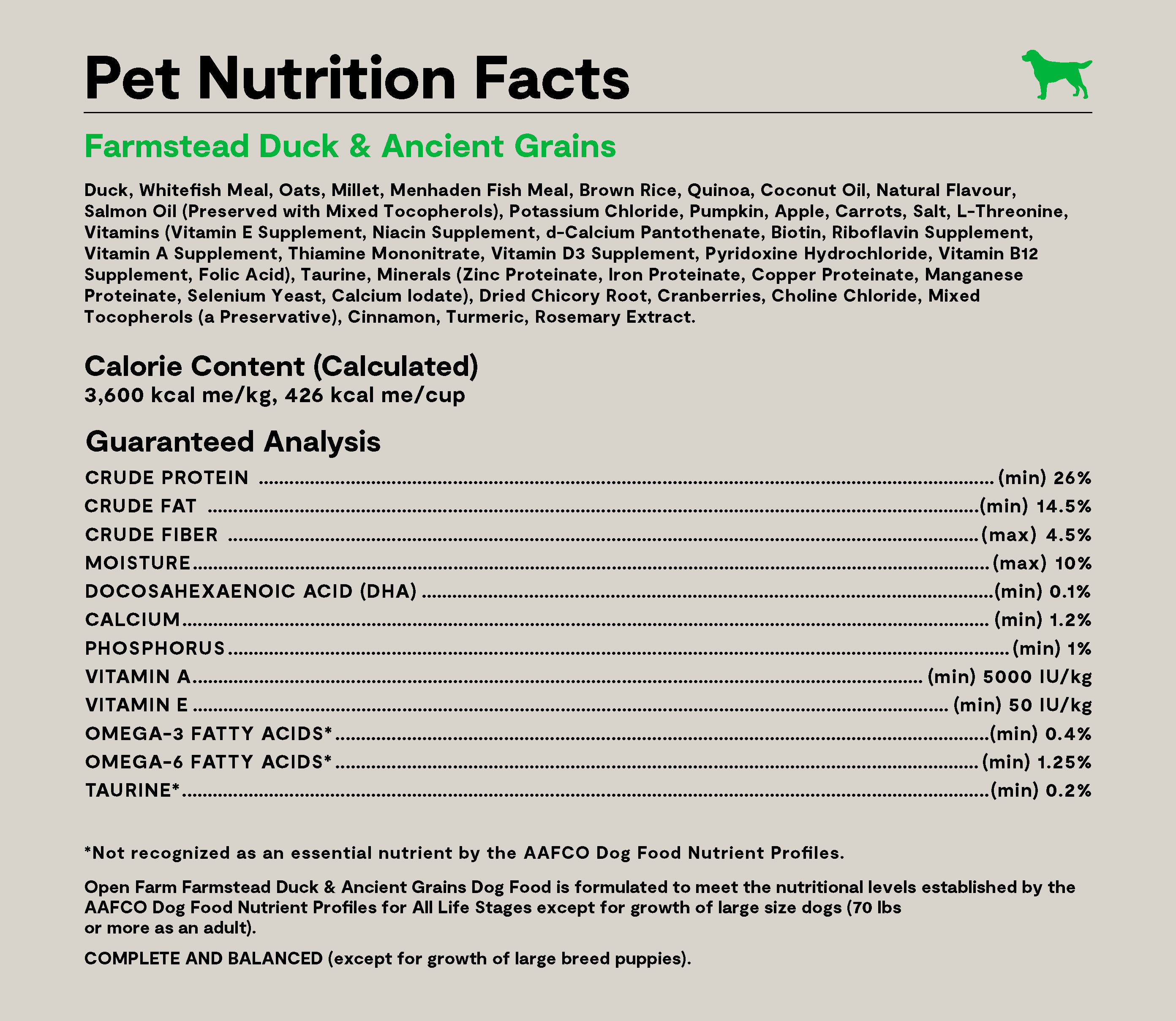 Farmstead Duck Ancient Grains Dog Kibble