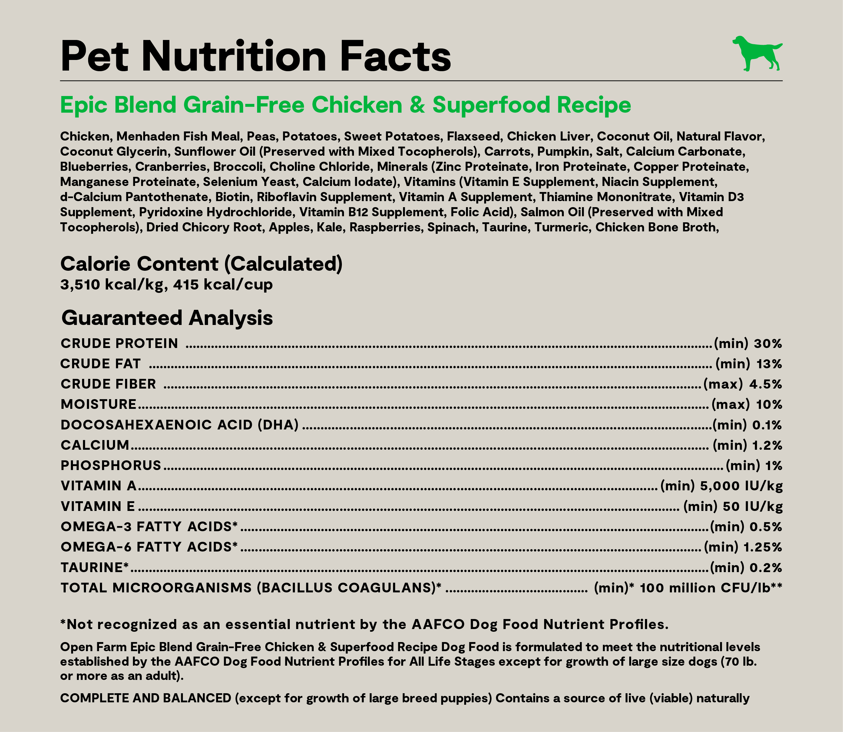 Epic Blend Chicken & Superfood Grain-Free Dog Kibble