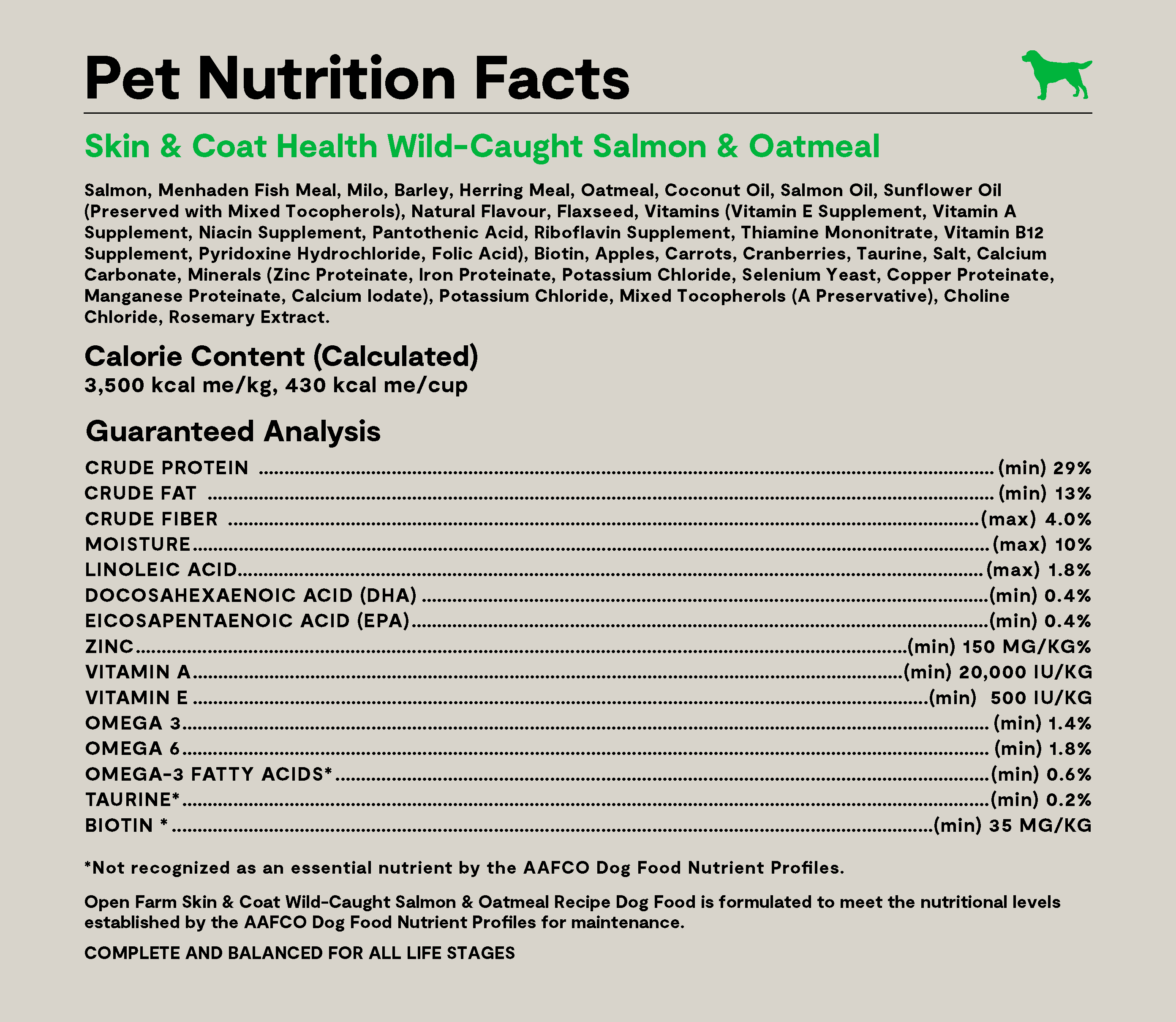 Salmon & Oatmeal Skin & Coat Health Dog Kibble