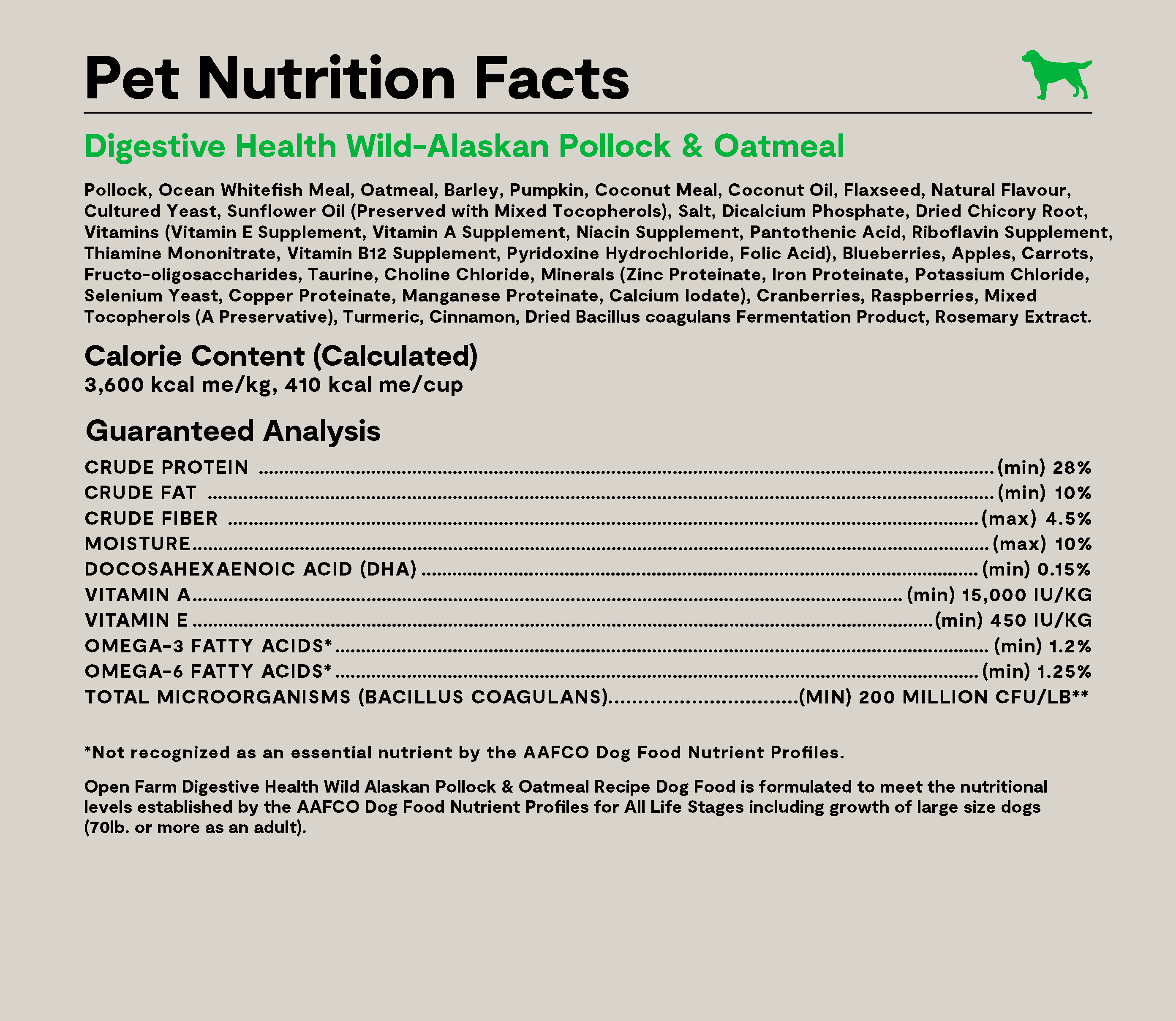 Pollock & Oatmeal Digestive Health Dog Kibble
