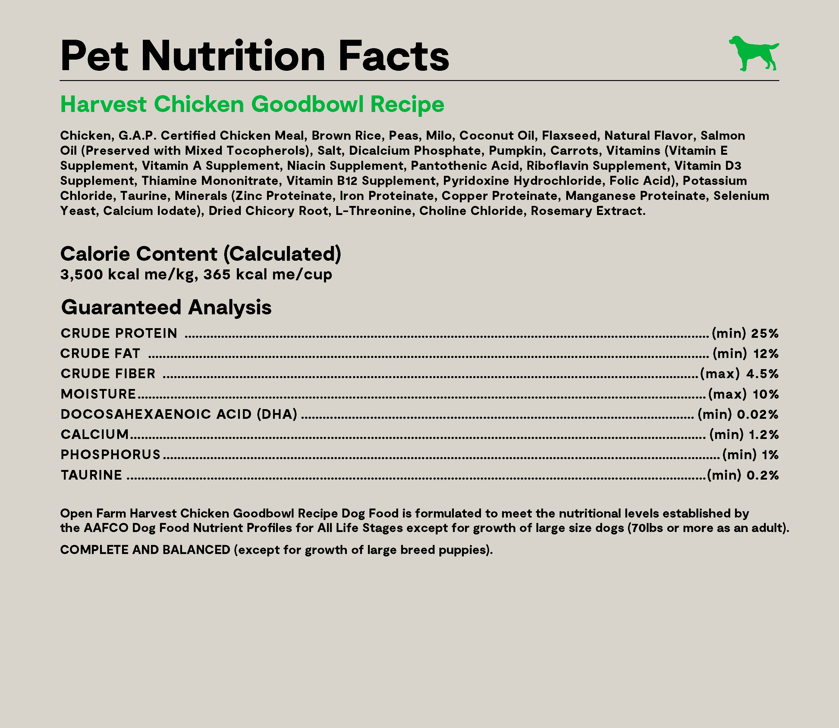 Goodbowl™ Harvest Chicken & Brown Rice Dog Kibble