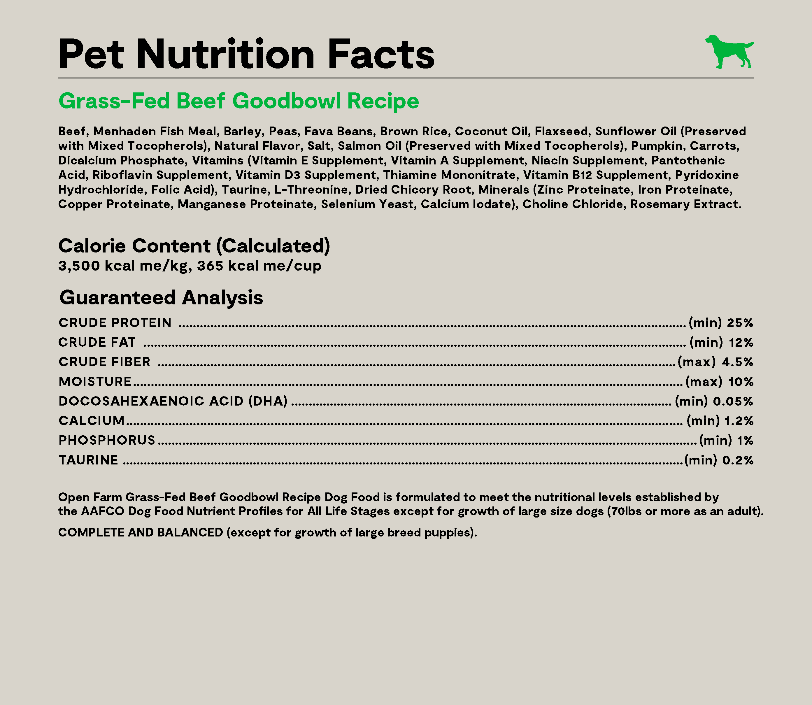 Goodbowl™ Grass-Fed Beef & Brown Rice Dog Kibble