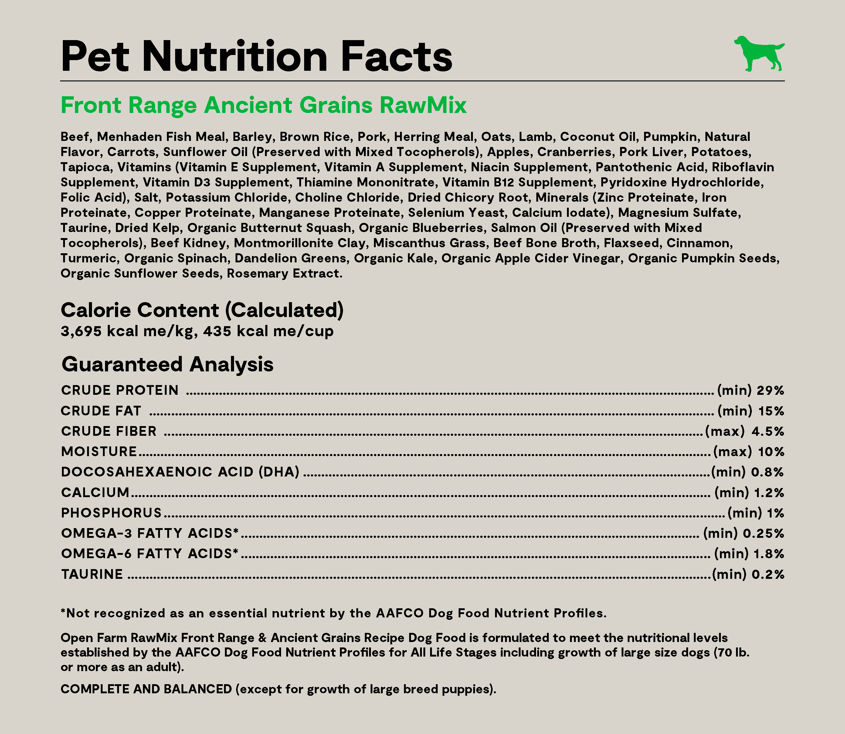 Front Range grains anciennes  RawMix pour chiens