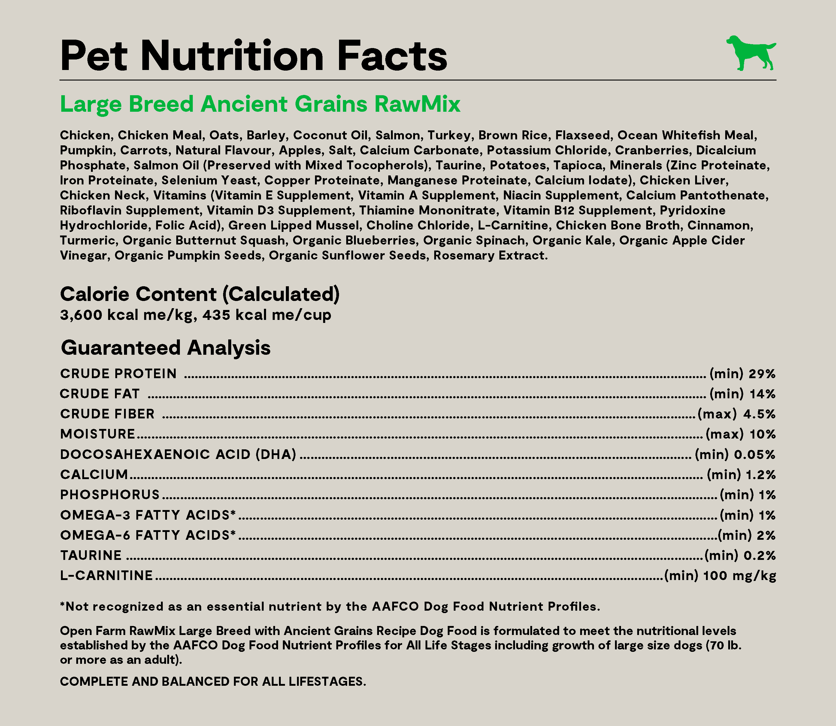 RawMix Large Breed Ancient Grains Dog Kibble