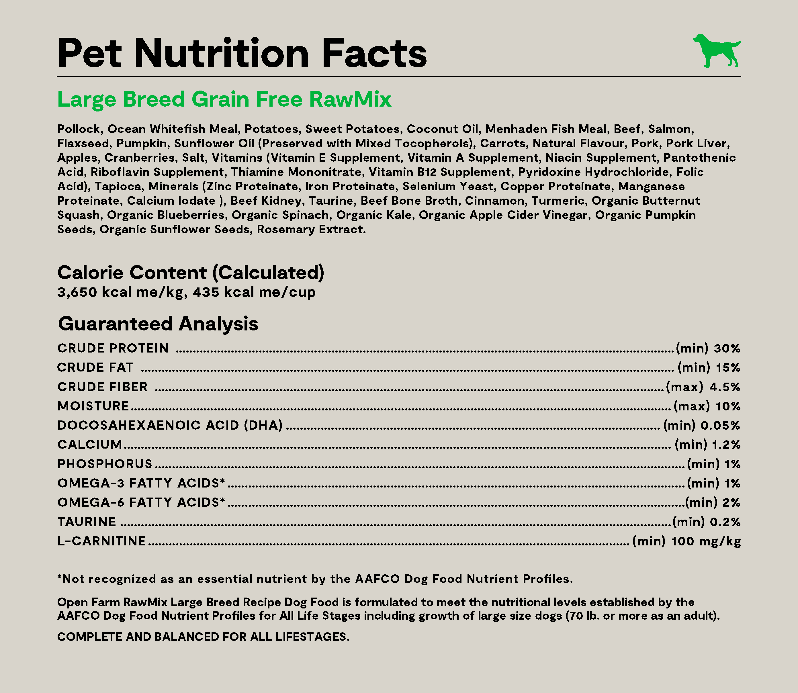 RawMix Large Breed Grain-Free Dog Kibble