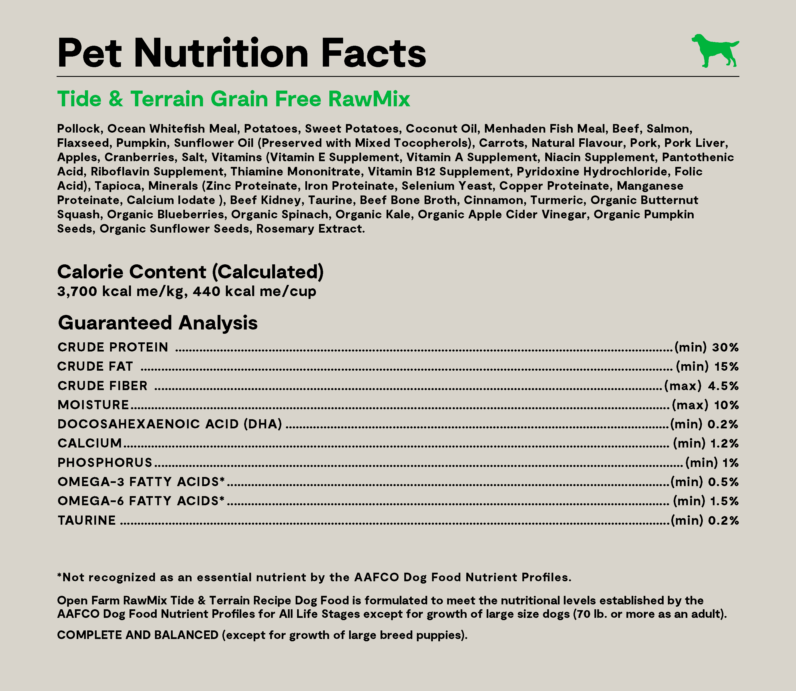 RawMix Tide & Terrain Grain-Free Dog Kibble