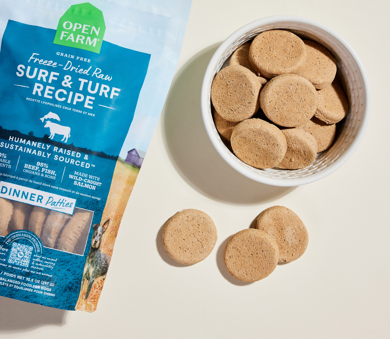 Surf & Turf Freeze Dried Raw Patties for Dogs | Proudly Canadian Surf & Turf Freeze Dried Raw Patties for Dogs | Proudly Canadian