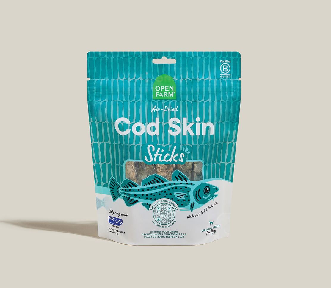Icelandic Air-Dried Cod Skins Dog Treat Sticks