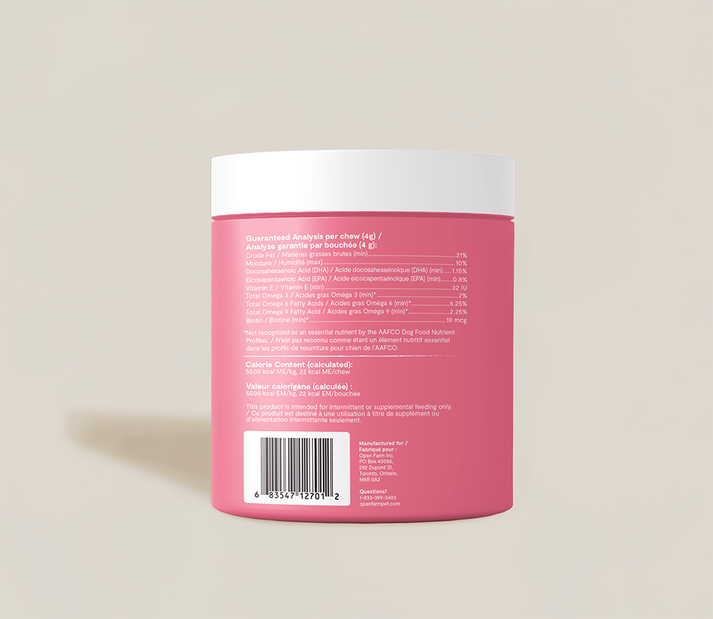 Skin & Coat Food Supplement Chews for Dogs