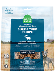 Nourriture crue lyophilisée pour chiens Surf & Turf