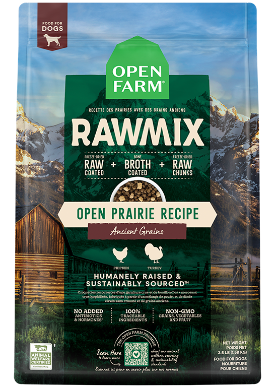 Open Prairie grains anciennes  RawMix pour chiens